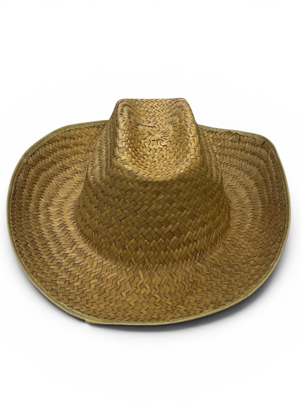 Woven Straw Cowboy Hat Sized 7-5/8 - Natural Tan